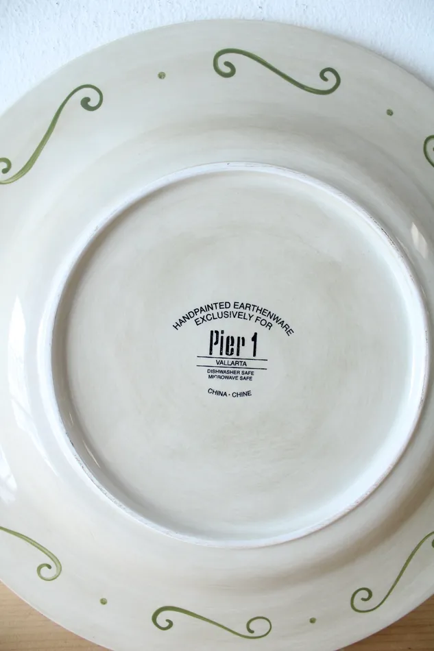 Pier 1 Hand Painted Earthenware Vallarta Large Plate Pier 1 Earrings
