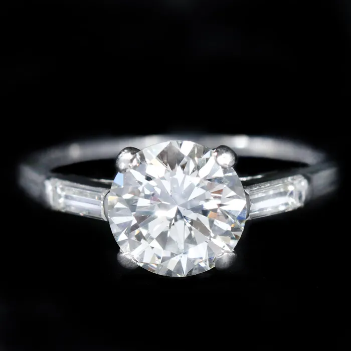 Platinum 1911 Rings Mid Century Tiffany Co 166 Carat Diamond Engagement Ring