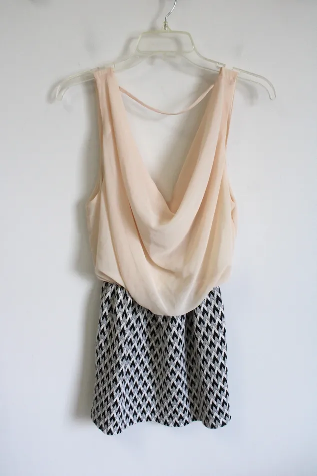 Poetry Peach Black White Dress M Poetry Rings