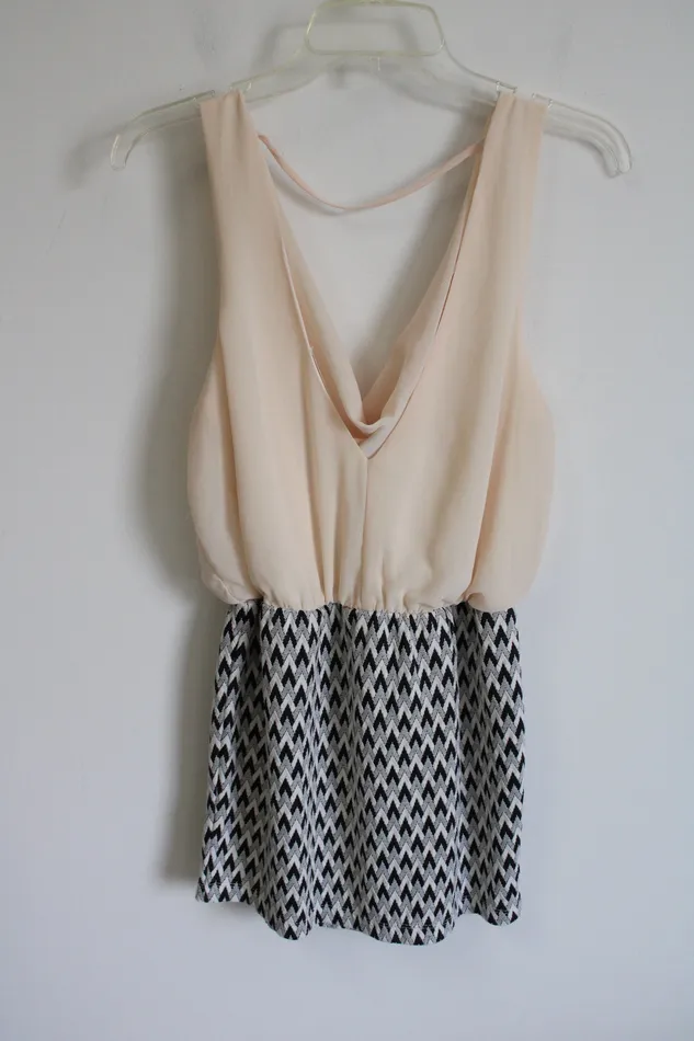 Poetry Peach Black White Dress M Poetry Rings