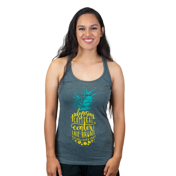 Polynesian Cultural Center Pineapple Bliss Womens Racerback Tank Top GREATMOUNTAINWE Earrings