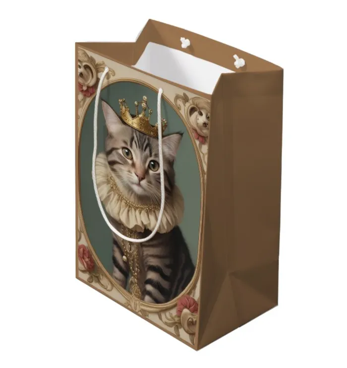 Portraits and Miniatures by NC Necklaces Princess Paws Medium Gift Bag