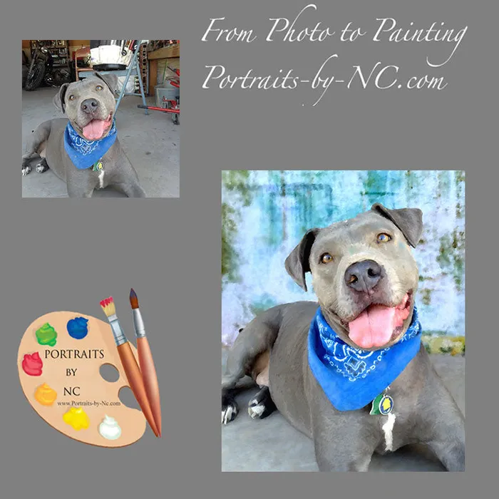Portraits by NC Earrings Pit Bull Digital Portrait