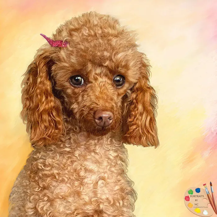 Portraits by NC Earrings Poodle Dog Portrait