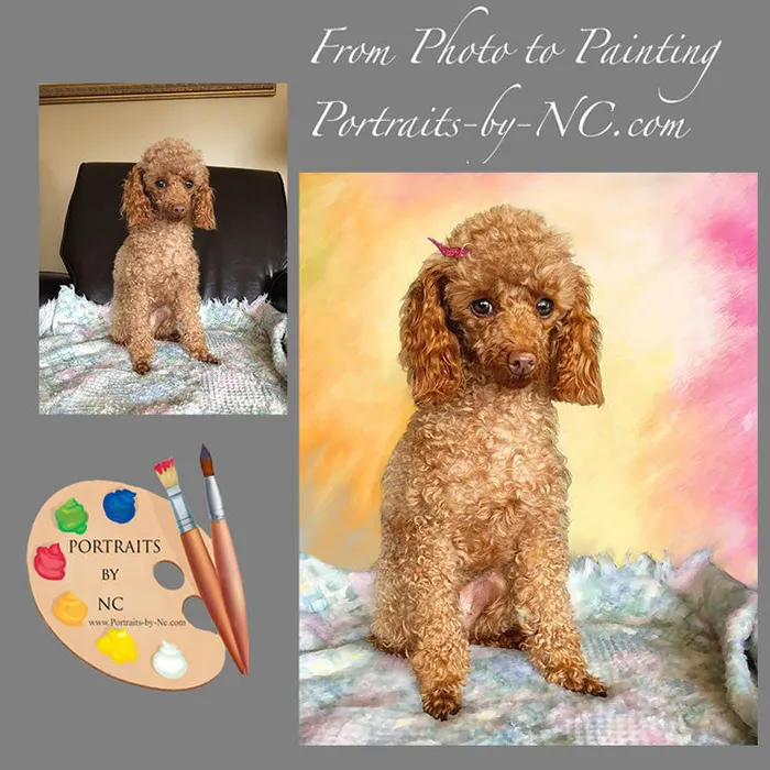 Portraits by NC Earrings Poodle Dog Portrait