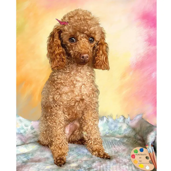 Portraits by NC Earrings Poodle Dog Portrait