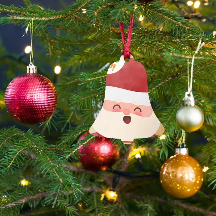 Portraits by NC Earrings Wooden ornaments HO HO HO Santa