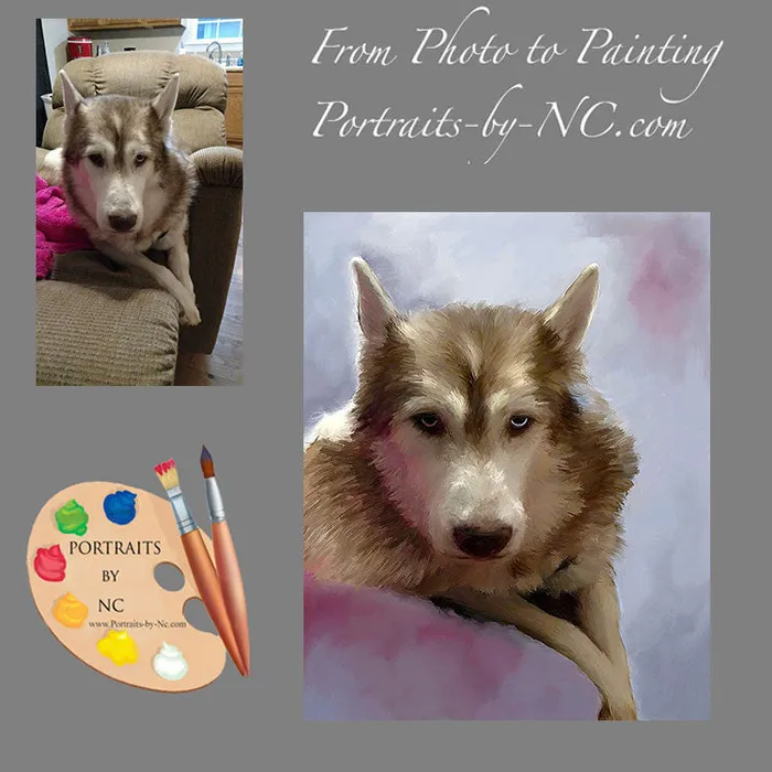 Portraits by NC Necklaces German Shepherd Dog Digital Portrait from Photo