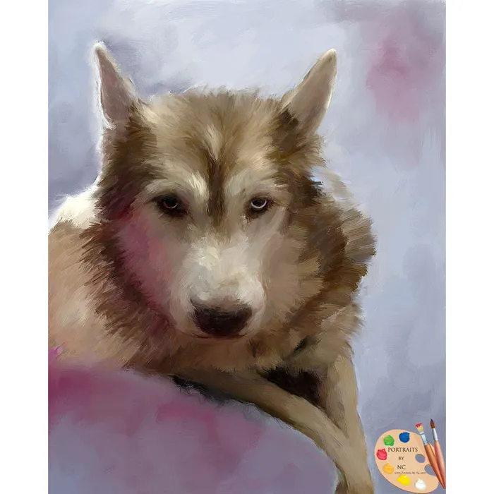 Portraits by NC Necklaces German Shepherd Dog Digital Portrait from Photo