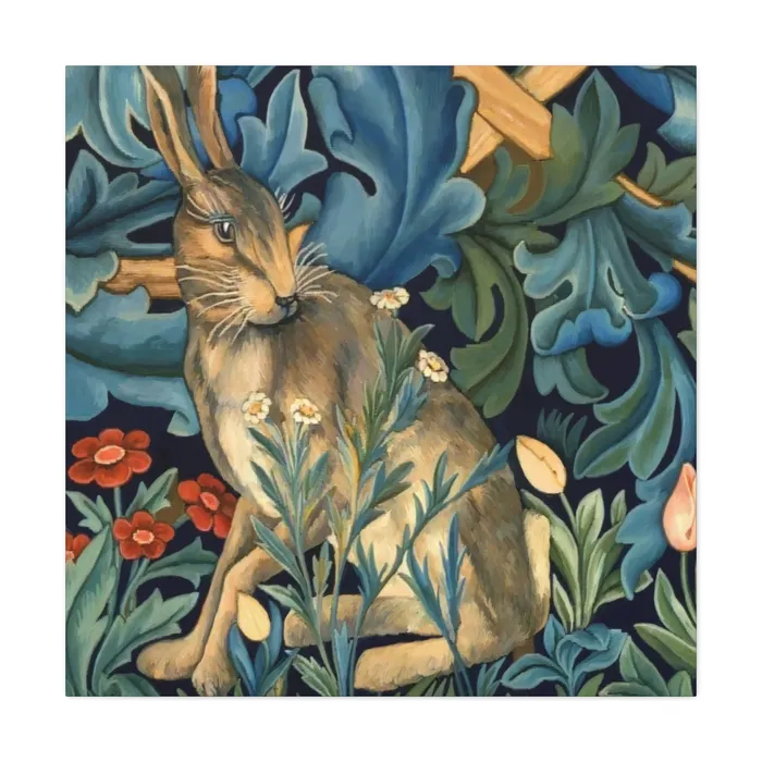 Portraits by NC Rings Matte Canvas Stretched 125 William Morris Inspired Forest Rabbit Portraits by NC Rings Matte Canvas Stretched 125 William Morris Inspired Forest Rabbit