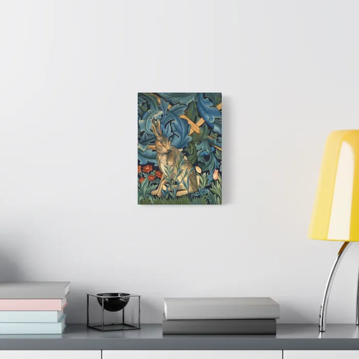 Portraits by NC Rings Matte Canvas Stretched 125 William Morris Inspired Forest Rabbit