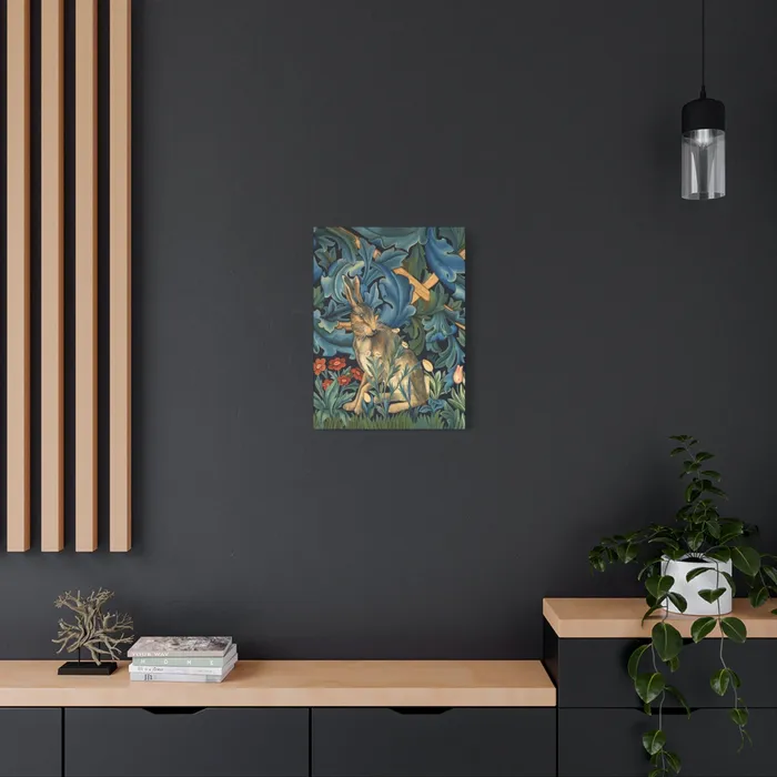 Portraits by NC Rings Matte Canvas Stretched 125 William Morris Inspired Forest Rabbit