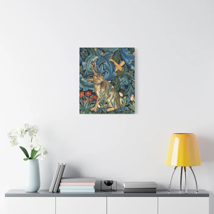 Portraits by NC Rings Matte Canvas Stretched 125 William Morris Inspired Forest Rabbit