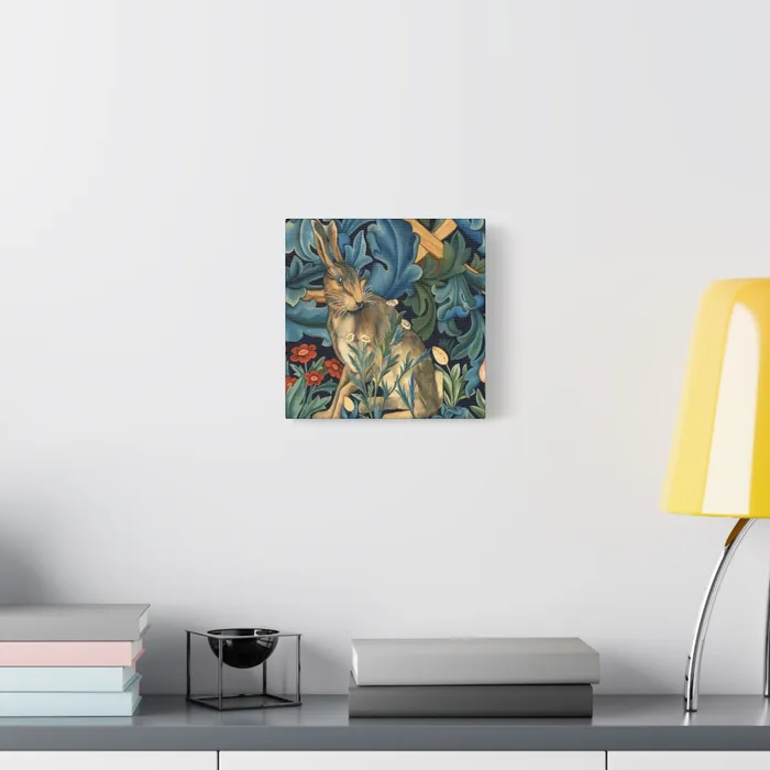 Portraits by NC Rings Matte Canvas Stretched 125 William Morris Inspired Forest Rabbit