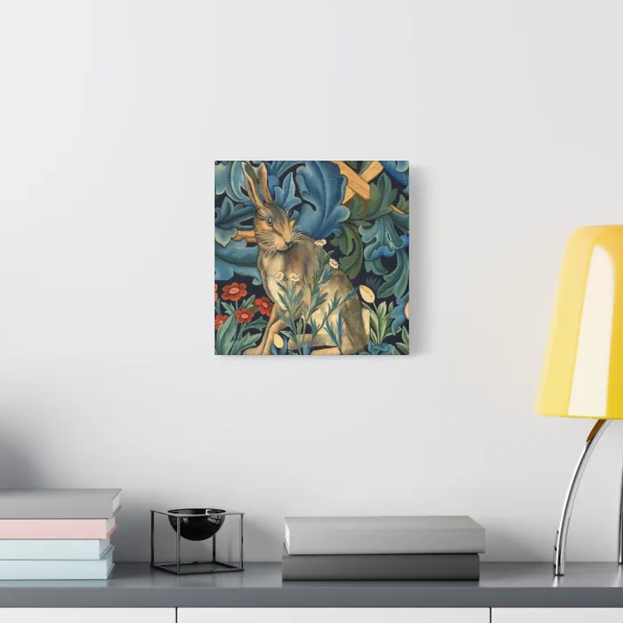 Portraits by NC Rings Matte Canvas Stretched 125 William Morris Inspired Forest Rabbit