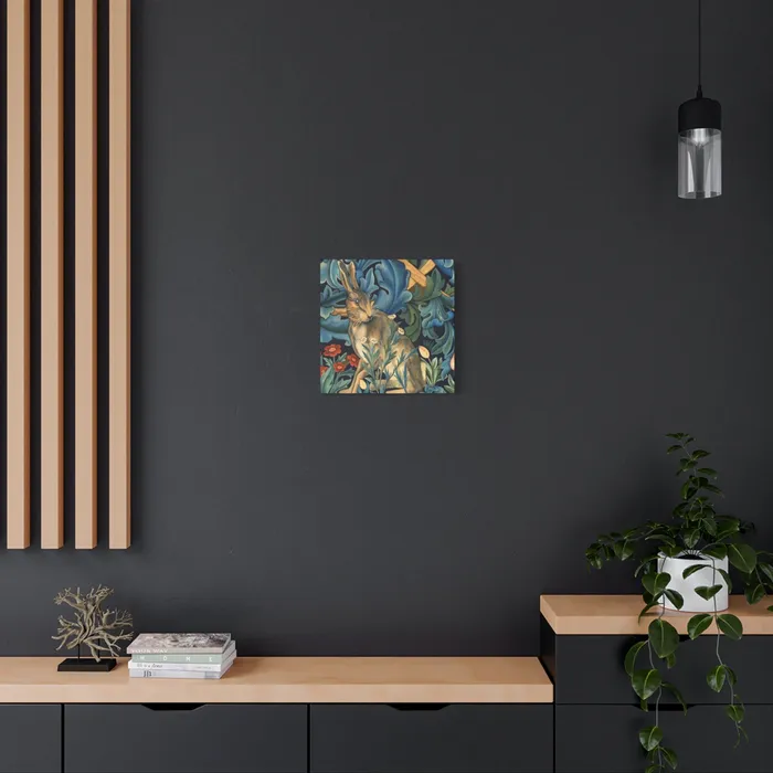 Portraits by NC Rings Matte Canvas Stretched 125 William Morris Inspired Forest Rabbit