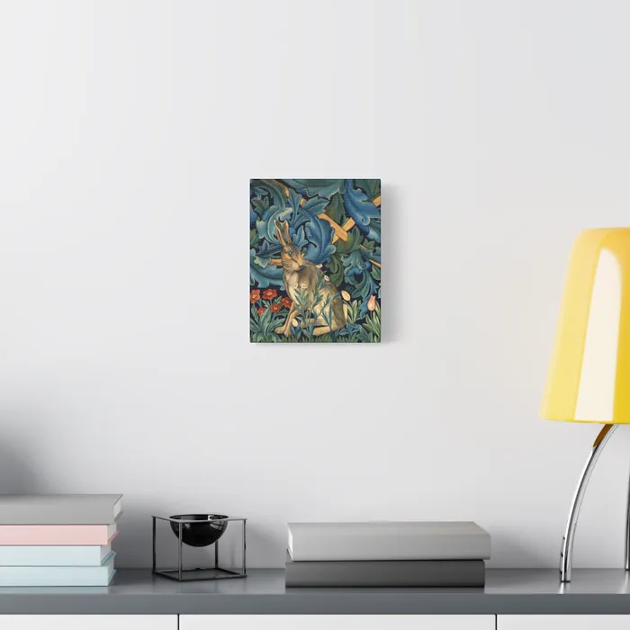 Portraits by NC Rings Matte Canvas Stretched 125 William Morris Inspired Forest Rabbit