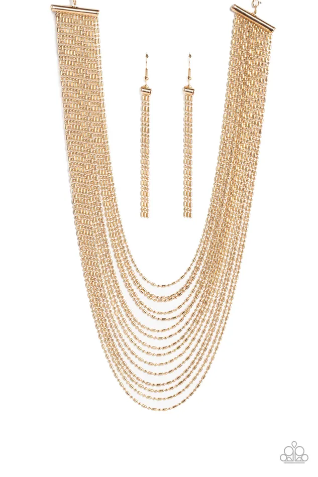 PreStyled Sets Paparazzi Accessories Cascading Chains Gold