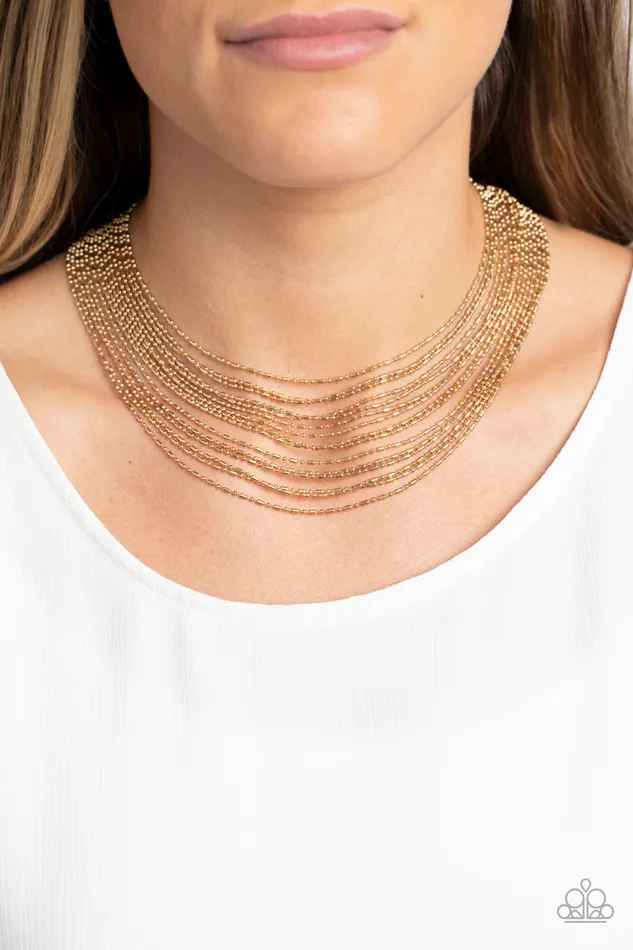 PreStyled Sets Paparazzi Accessories Cascading Chains Gold