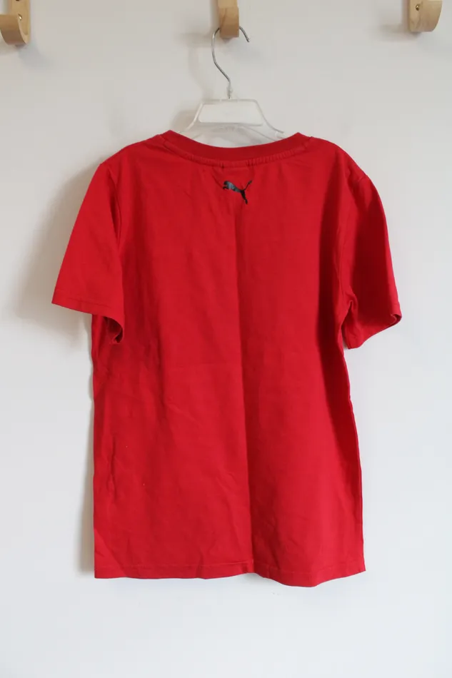 Puma Earrings Puma Red Gray Shirt Youth M 1012