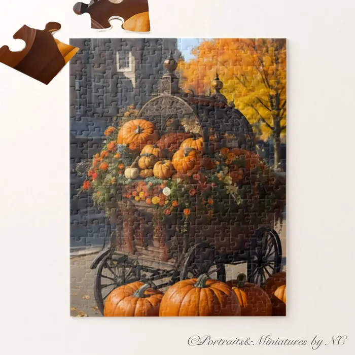 Pumpkin Harvest Elegance 11x14 Puzzle with Gift Box ZAZZLE Necklaces