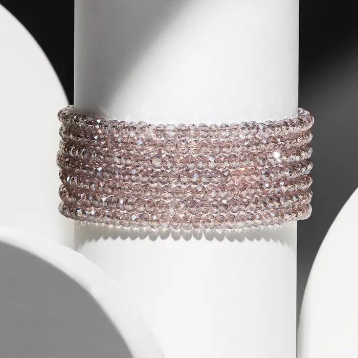 RACHEL LYNN CHICAGO Bracelets 2mm Sheer Purple Quartz Seven Wrap Beaded Bracelet
