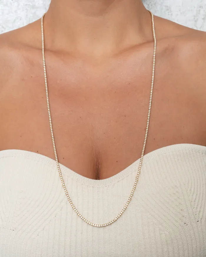 RACHEL LYNN CHICAGO Necklaces All The Way Diamond Yellow Gold 600cts Long 30 Tennis Necklace