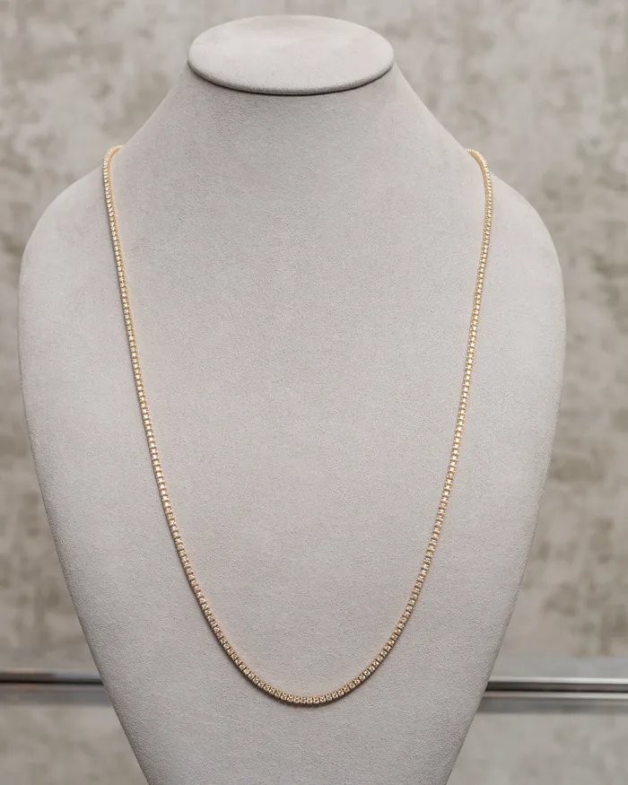 RACHEL LYNN CHICAGO Necklaces All The Way Diamond Yellow Gold 600cts Long 30 Tennis Necklace