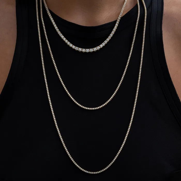 RACHEL LYNN CHICAGO Necklaces All The Way Diamond Yellow Gold 600cts Long 30 Tennis Necklace