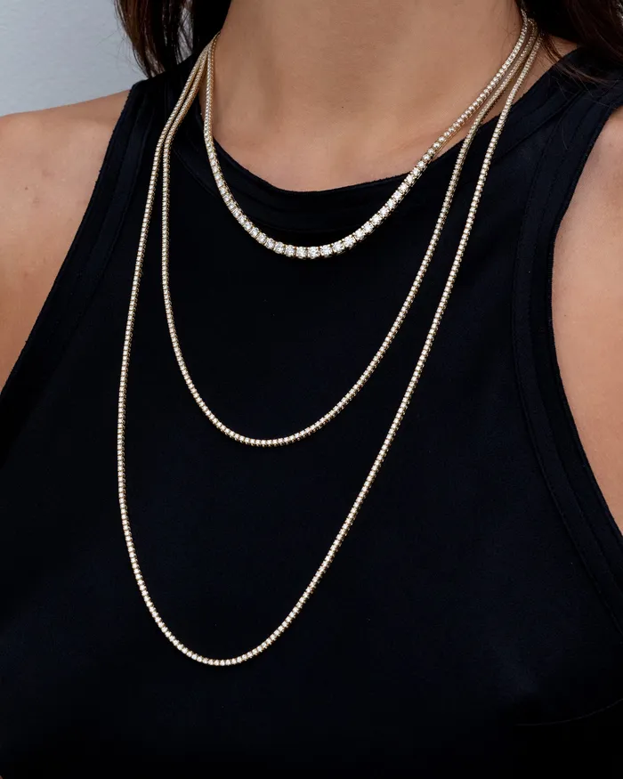 RACHEL LYNN CHICAGO Necklaces All The Way Diamond Yellow Gold 600cts Long 30 Tennis Necklace
