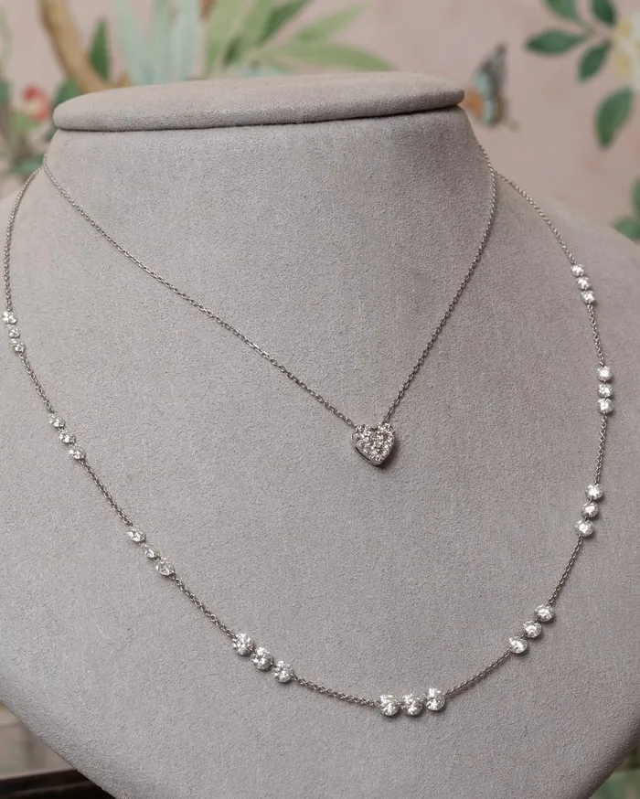 RACHEL LYNN CHICAGO Necklaces Pave Diamond Slide Heart Necklace
