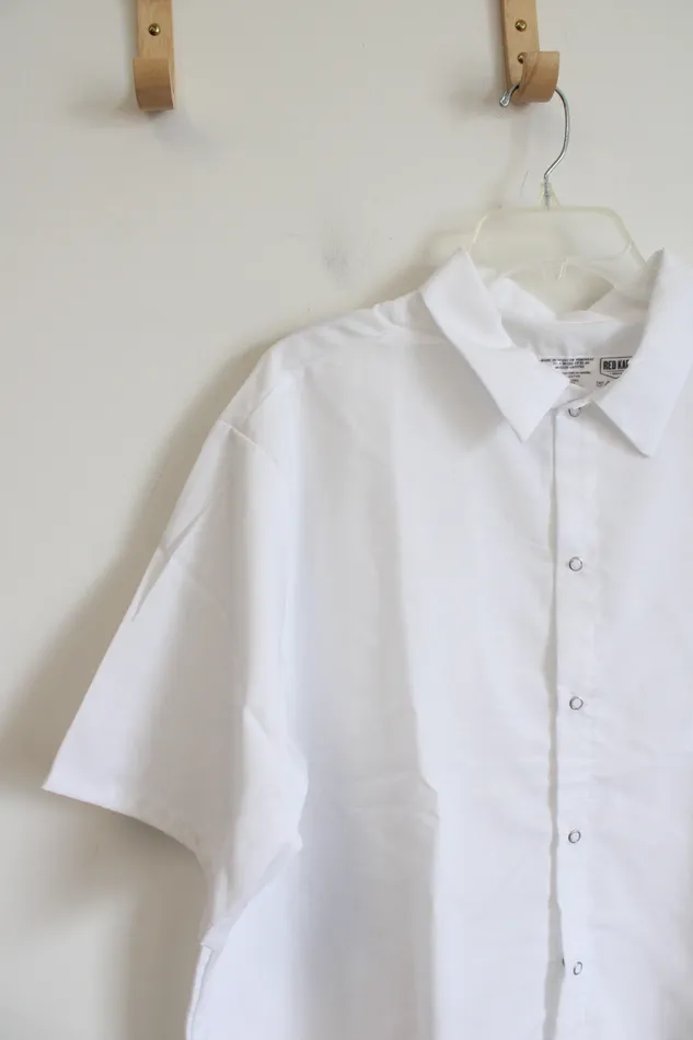 Red Kap White Snap Button Down Shirt XXL Red Kap Rings