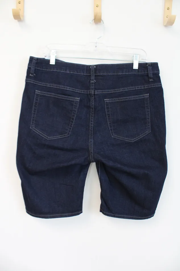 Riders By Lee Dark Wash Jean Bermuda Shorts 14 Lee Earrings