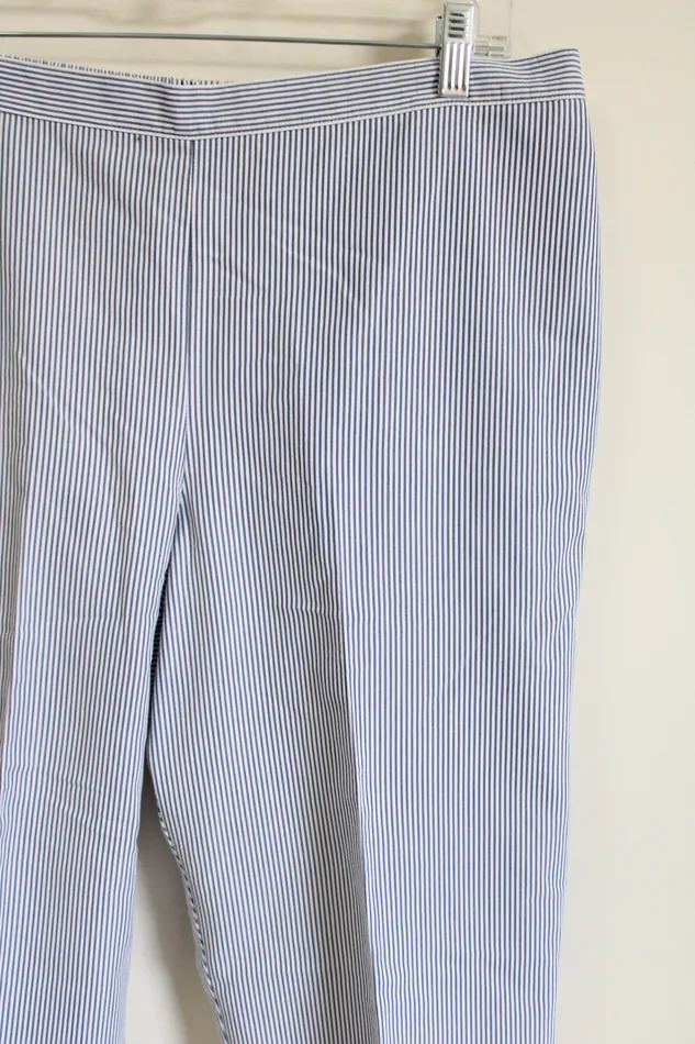 Rings Alfred Dunner Blue Striped Capri Pants 16 Alfred Dunner