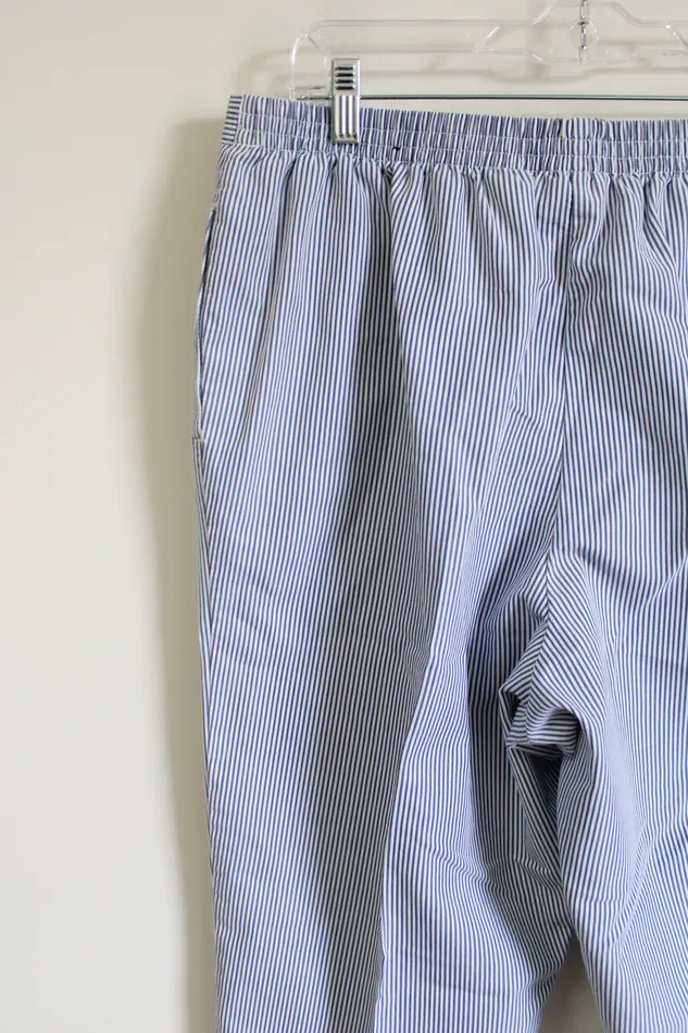 Rings Alfred Dunner Blue Striped Capri Pants 16 Alfred Dunner