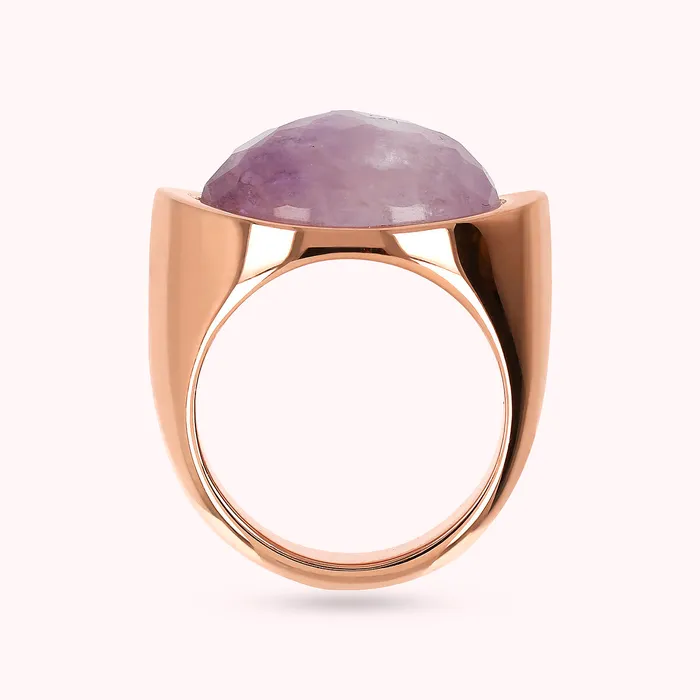 Rings Anello Cocktail con Pietra Naturale Ovale Sfaccettata Bronzallure