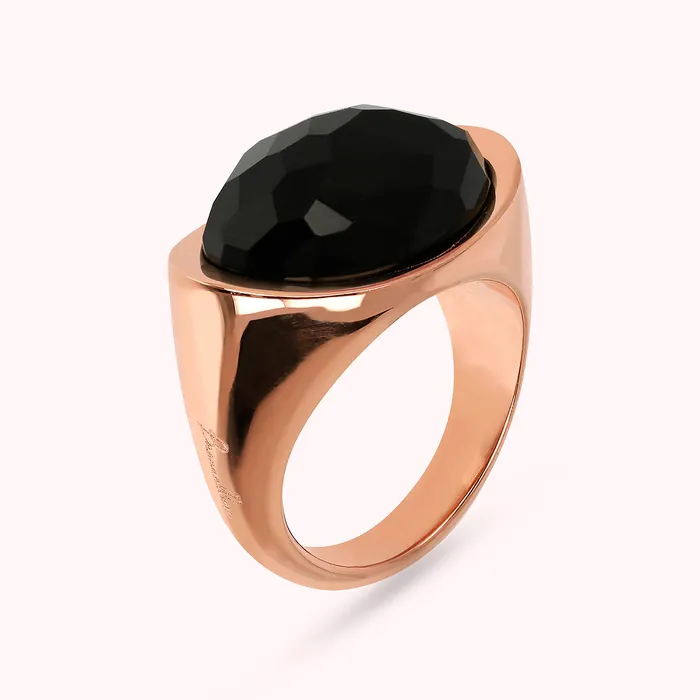 Rings Anello Cocktail con Pietra Naturale Ovale Sfaccettata Bronzallure