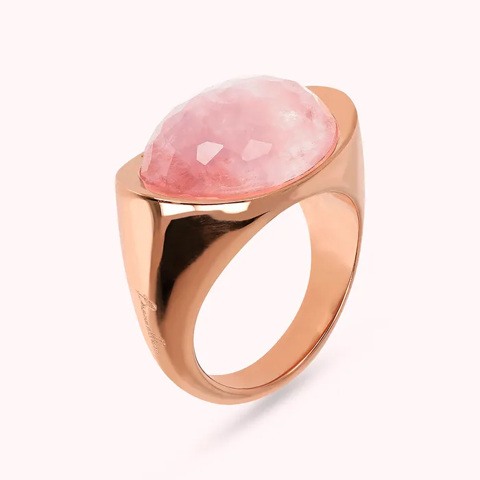 Rings Anello Cocktail con Pietra Naturale Ovale Sfaccettata Bronzallure