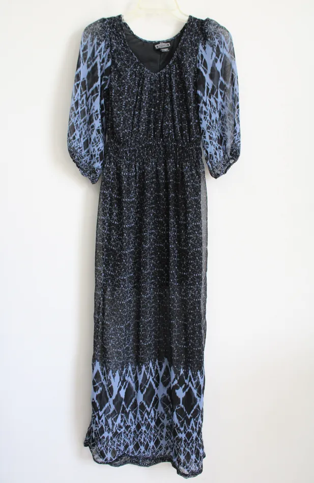 Rings Angie Blue Black Maxi Dress S Angie