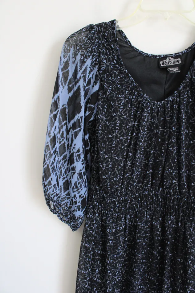 Rings Angie Blue Black Maxi Dress S Angie