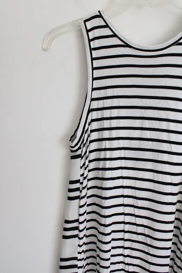 Rings Ann Taylor LOFT LOFT Black White Striped Tank XS