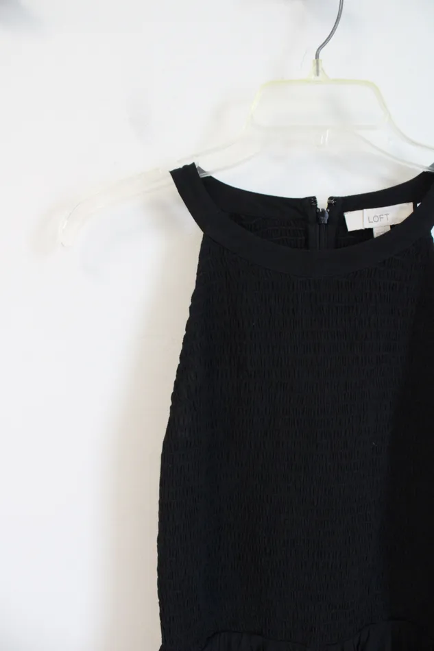 Rings Ann Taylor LOFT NEW LOFT Black Smocked Jumpsuit 00