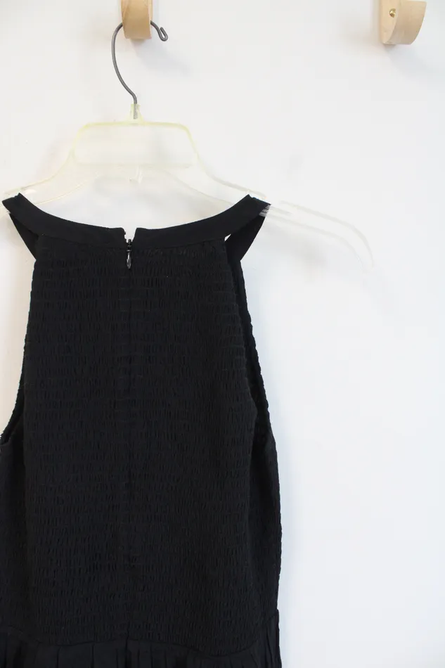 Rings Ann Taylor LOFT NEW LOFT Black Smocked Jumpsuit 00