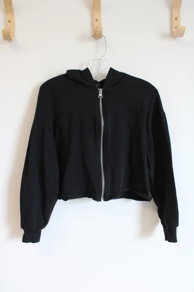 Rings Art Class Art Class Black Zip Up Cropped Black Hoodie Youth M 78