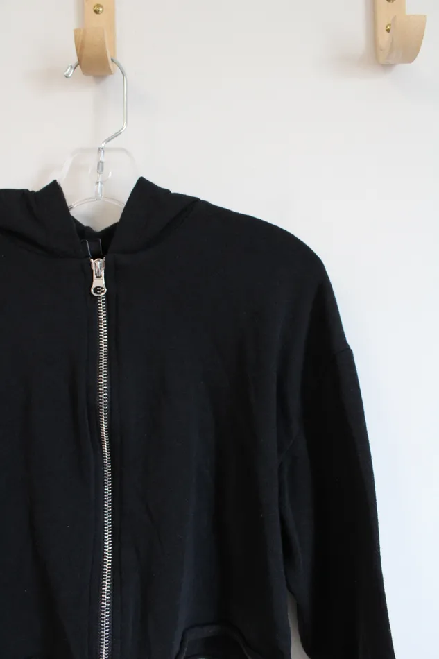 Rings Art Class Art Class Black Zip Up Cropped Black Hoodie Youth M 78