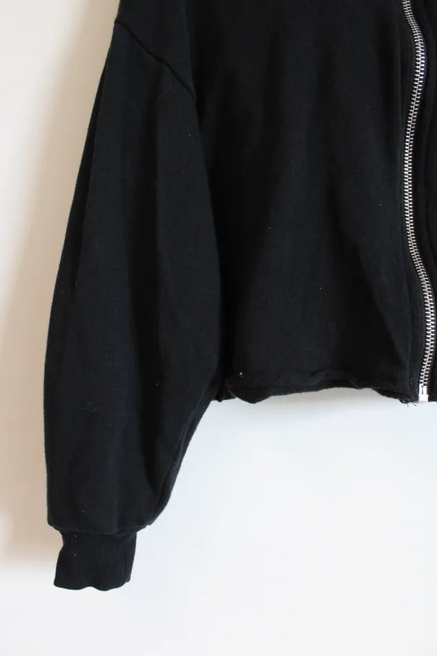 Rings Art Class Art Class Black Zip Up Cropped Black Hoodie Youth M 78