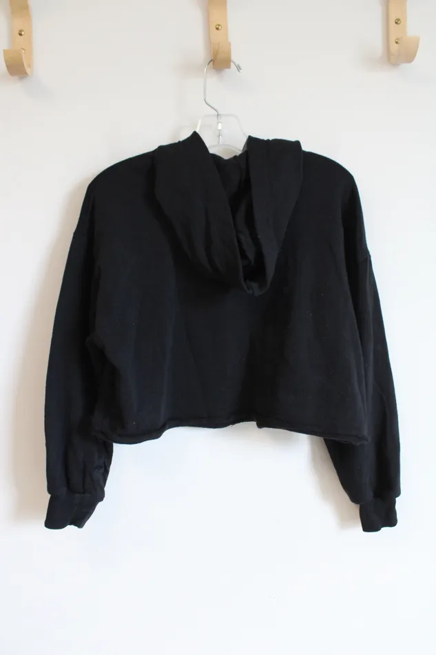 Rings Art Class Art Class Black Zip Up Cropped Black Hoodie Youth M 78