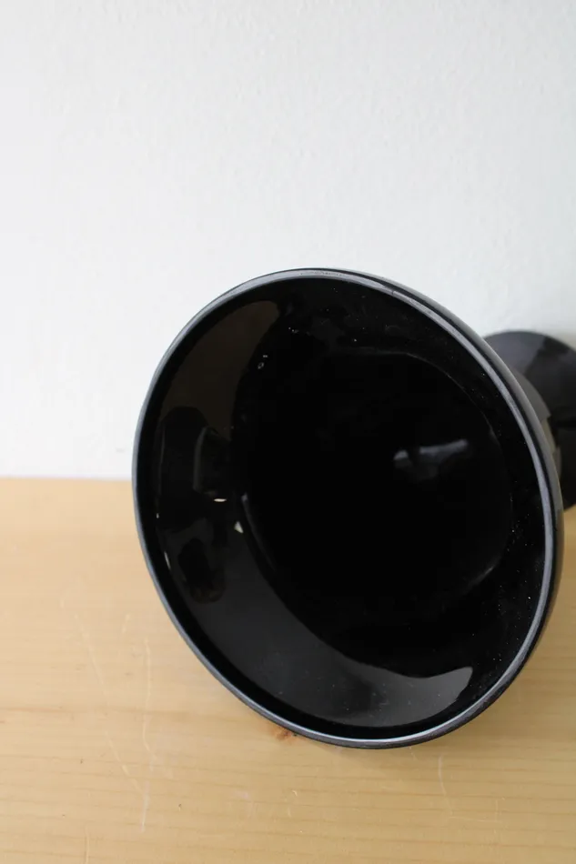 Rings Black Glazed Striped Glass Vase Jubilee Thrift