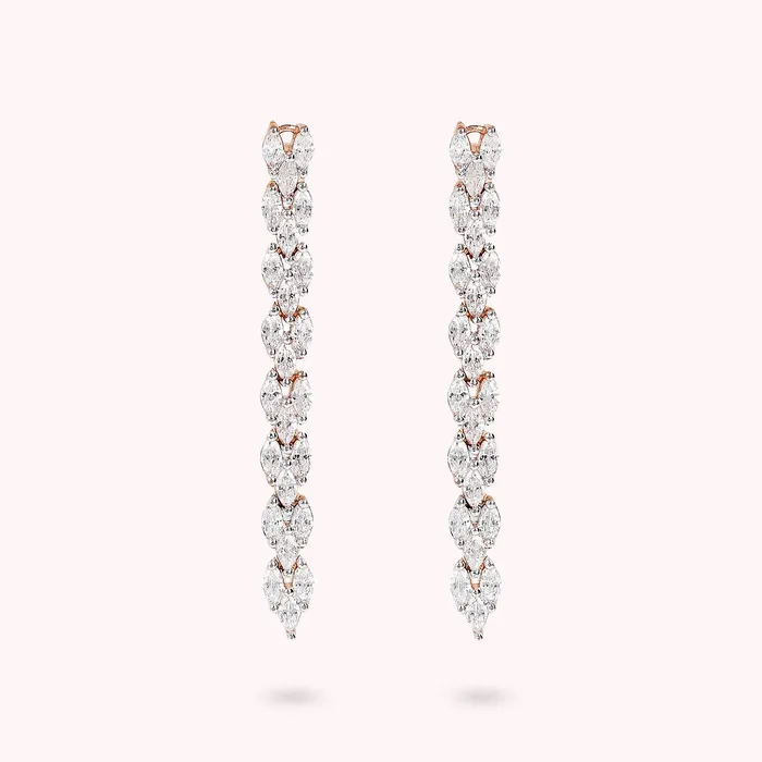 Rings Bronzallure Orecchini Pendenti Lunghi Design Treccia con Cubic Zirconia
