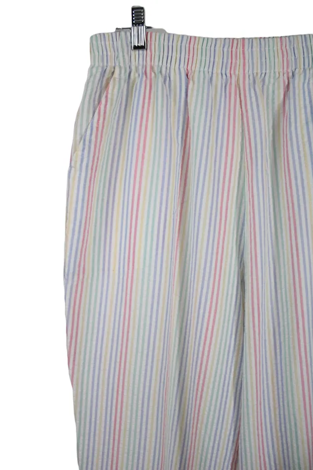 Rings Cape Cod Cape Cod Sportswear White Pastel Striped Pant L